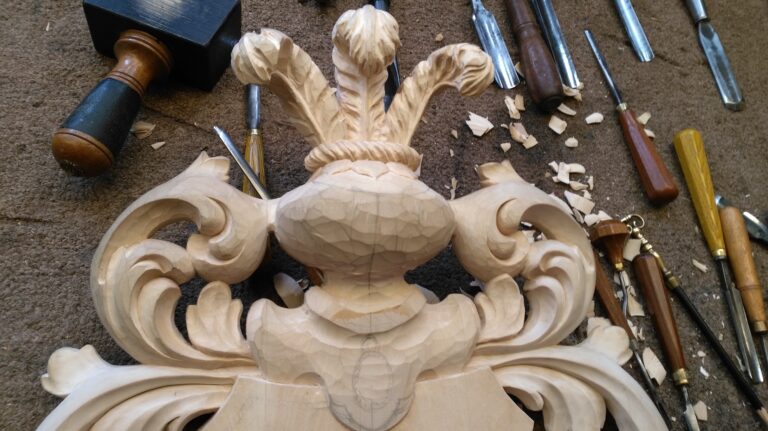 Heraldic Crests Initial Carving Lime-Wood