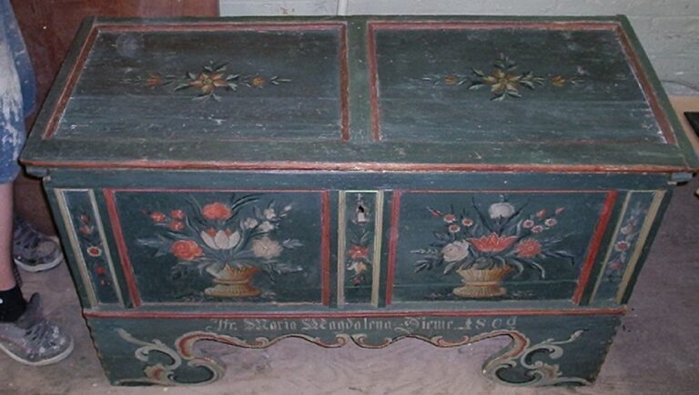 Primitive Pennsylvania German Dowery Chest, ca. 1809
