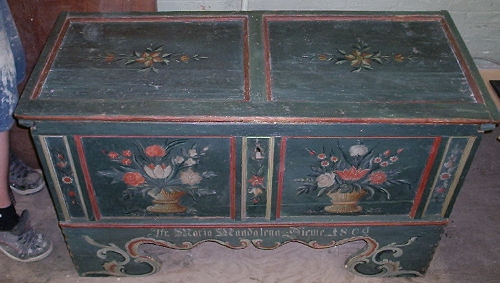 Primitive Pennsylvania German Dowery Chest, ca. 1809