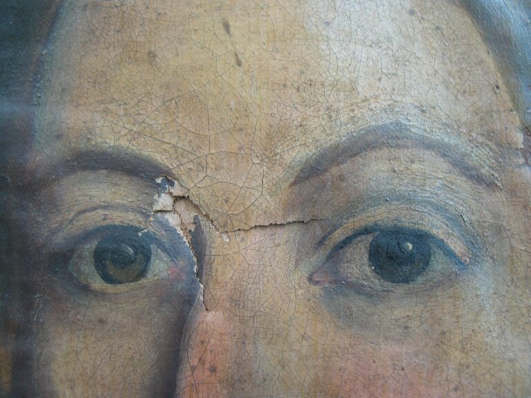 Oil Painting Portrait Conservation of Polychrome Painting on Canvas, artist unknown, ca. early Ninet