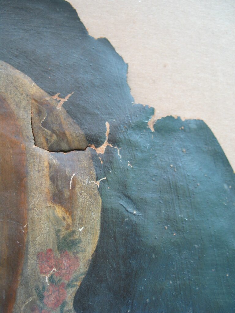 Oil Painting Portrait Conservation of Polychrome Painting on Canvas, artist unknown, ca. early Ninet