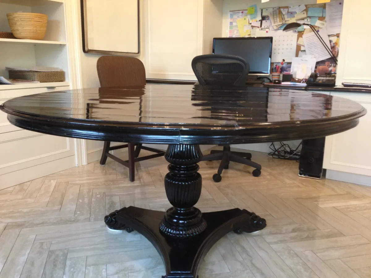 Anglo Indian Regency Ebony Center Table — Repair & French Polish