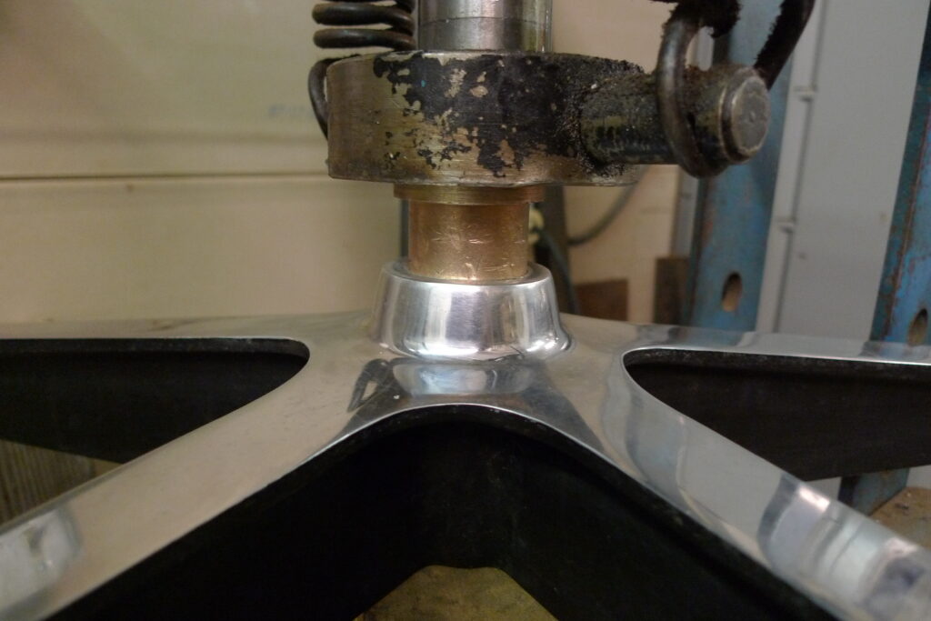 Eames lounge chair base post and swivel bushing during replacement
