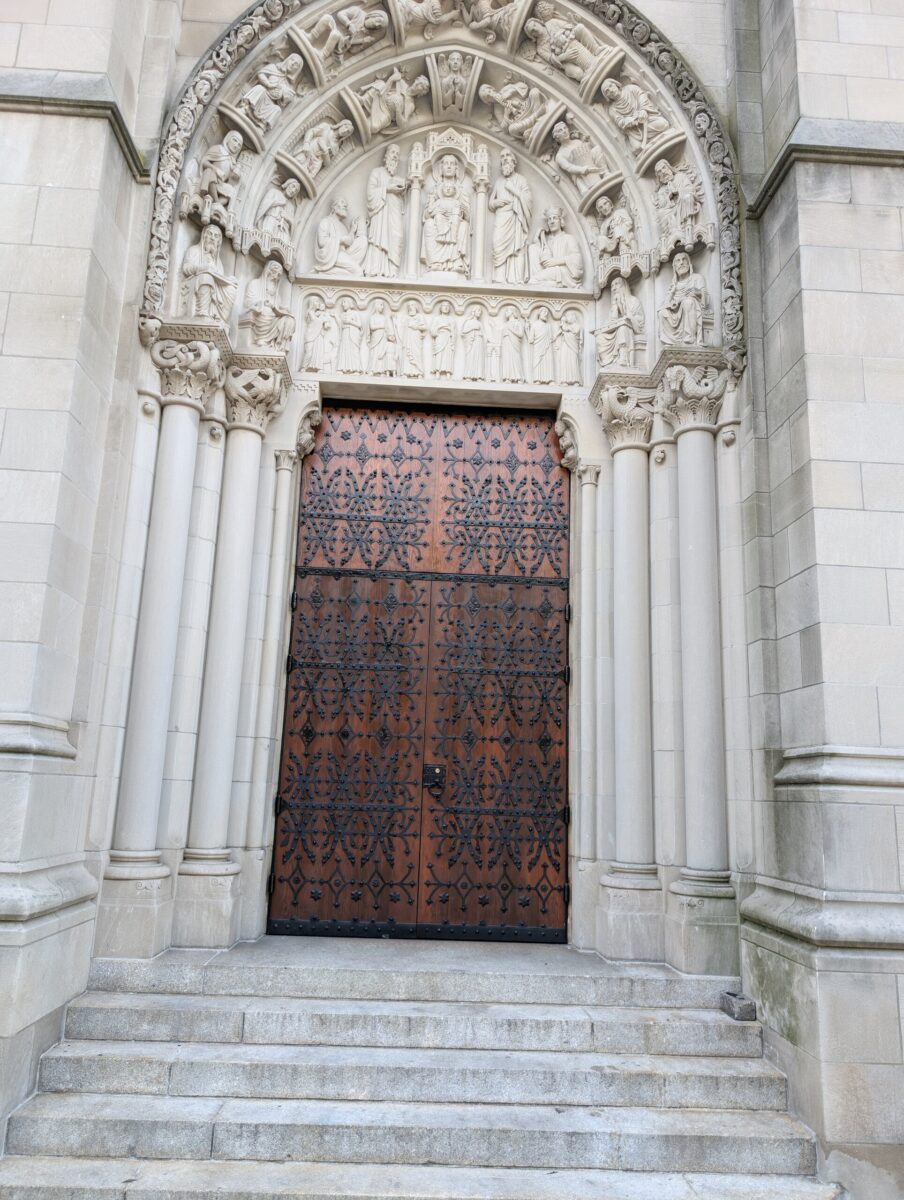 Riverside Church historic monumental entrance architectural detail